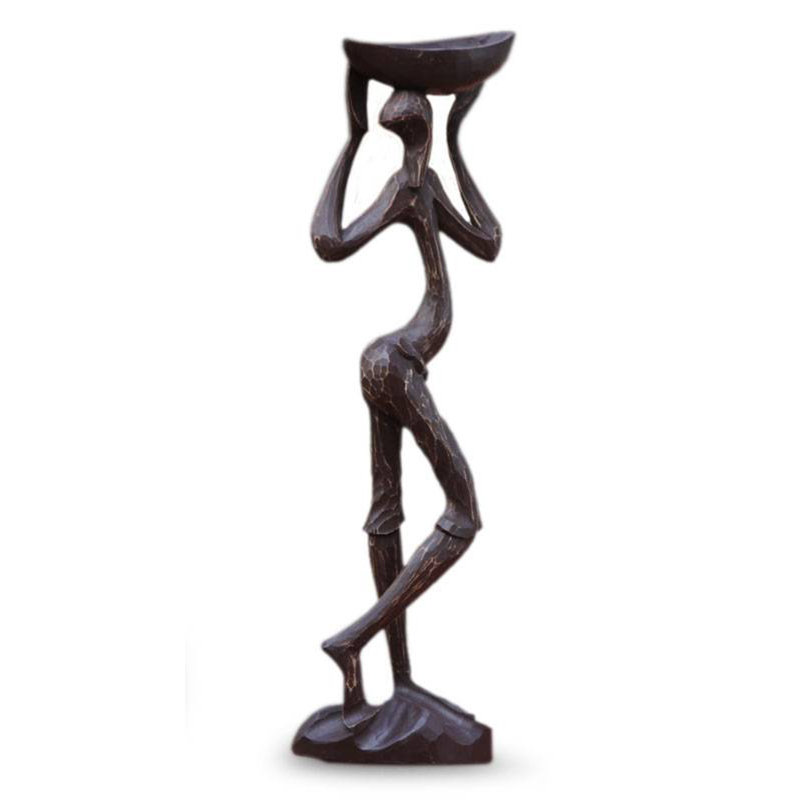 Statue en bois akan agriculteur Garlen