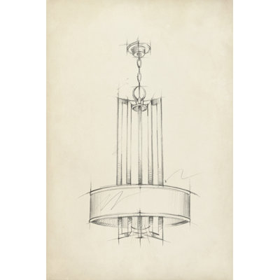 Mid Century Chandelier I 1 Piece Wrapped Canvas Wall Art