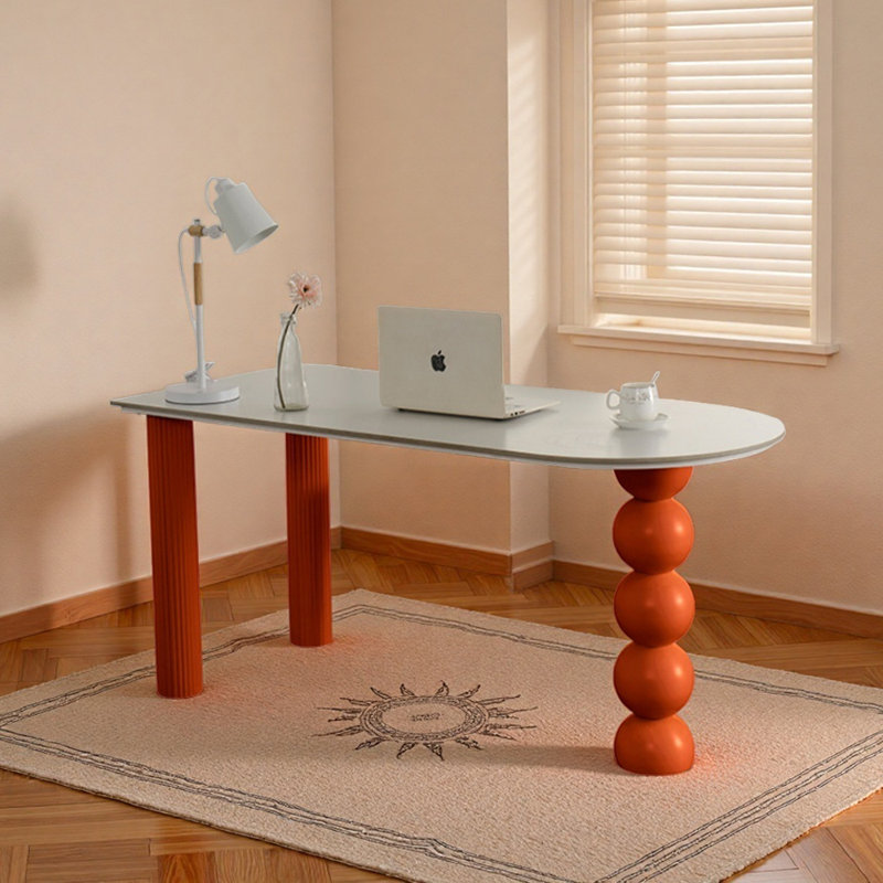 Bureau d'écriture Orange Bright Bright, H 29,52 po x l 62,99 po x P 27,55 po