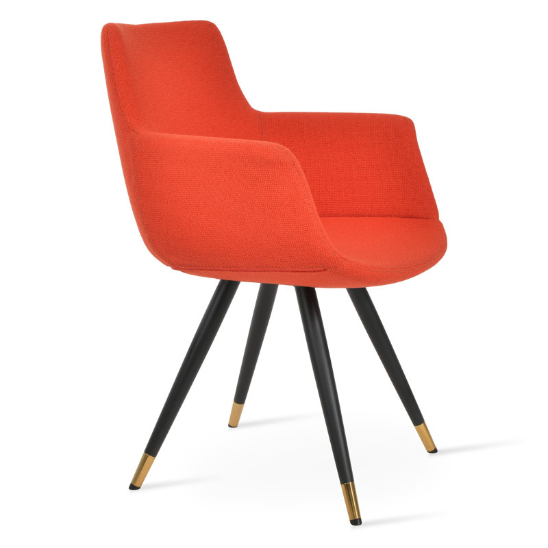 Fauteuil Bottega Star, Noir / Laiton, Orange