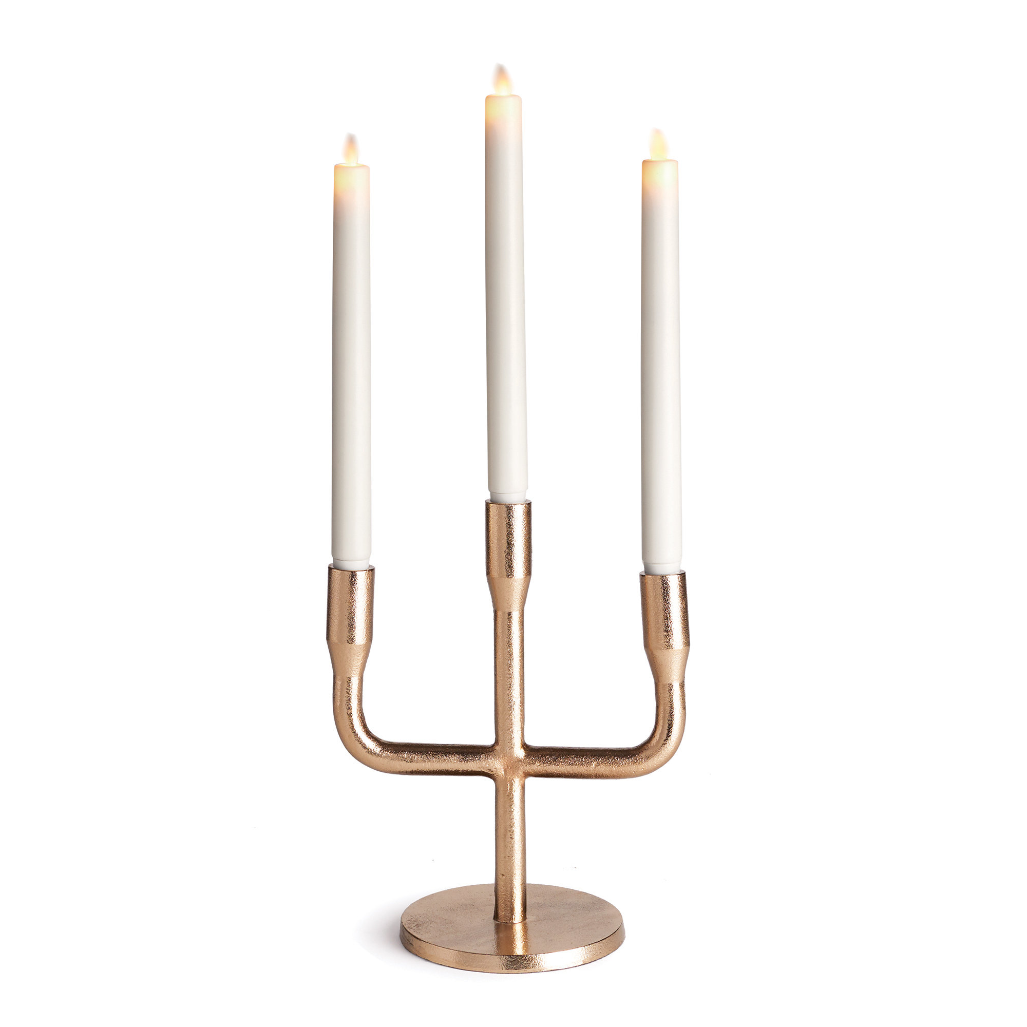 Belden Metal Tabletop Candelabra, Antique Brass