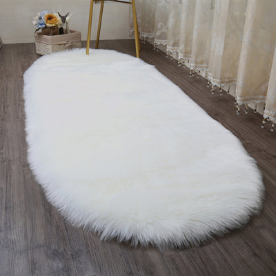 Oval Alex Solid Colour Hand Woven Shag Area Rug