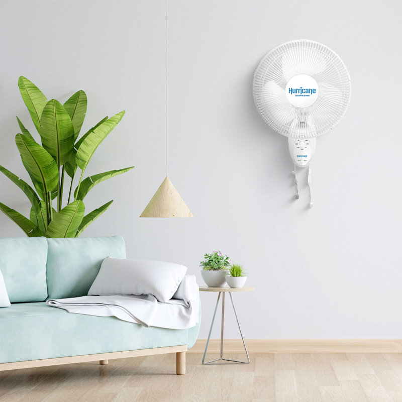 Hurricane Supreme 16 Inch White Plastic Wall Mounted Fan