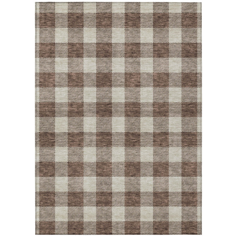 Colzie Flatweave Gingham Indoor / Outdoor Rug