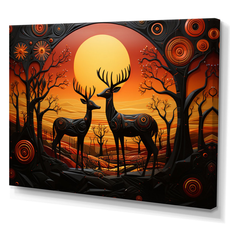 Cerf vibrant d'Afrique II sur toile, H 12 po x l 20 po x P 1 po, Toile tendue