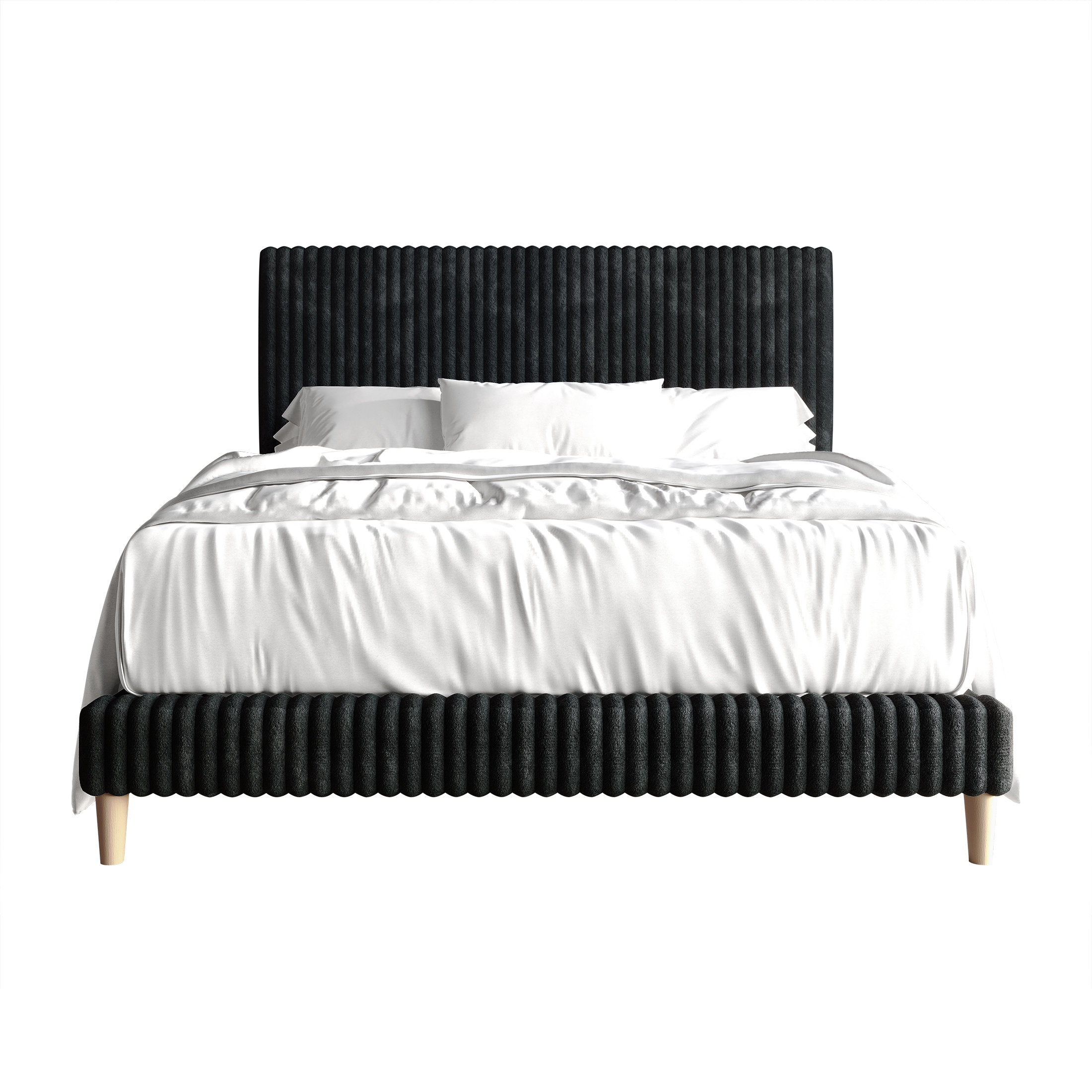 Corduroy Velvet Upholstered Bed | Modern Chic Design