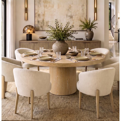 60" Solid Round Pedestal Kitchen Dining Table