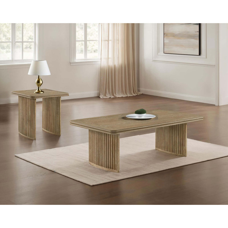 Ensemble de table basse et table de bout en bois biologique rustique