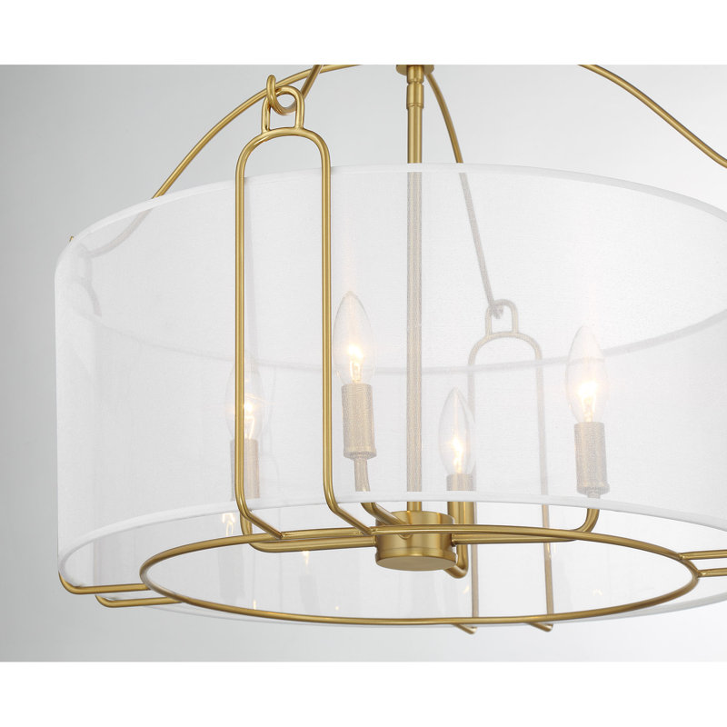 Ashlay 4-Light Hubbs in Warm Brass, Brass
