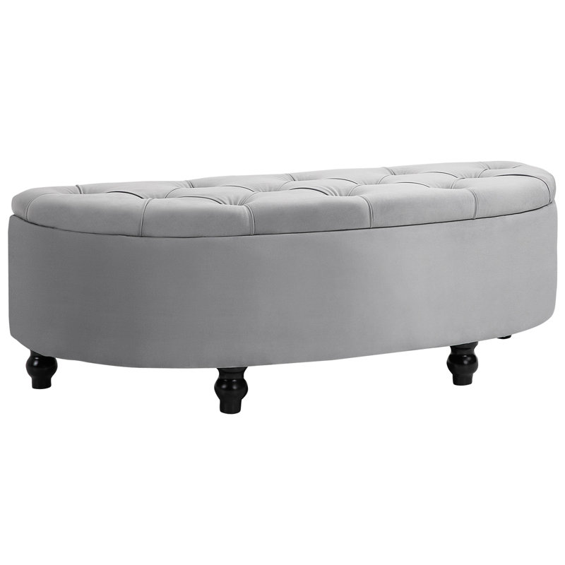 Attalla 120cm Wide Tufted Round Solid Colour Standard Ottoman with Storage