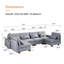Canapé modulaire en U de 131 po avec 6 sièges modulaires avec sièges de rangement et support pour téléphone-438091321