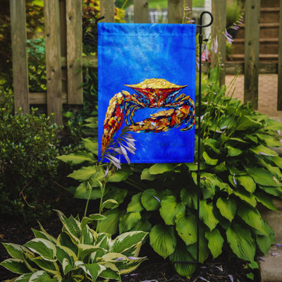 Drapeau de jardin à 2 côtés blue crab on blue sr.