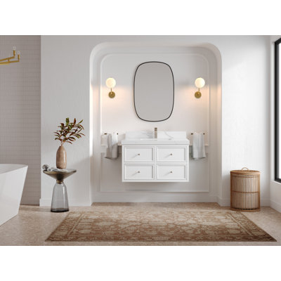 Roswell flottant 36 po X P 22 po D Meuble-lavabo simple avec 2 po Quartz