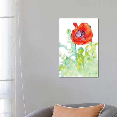 " Poppy Art Flower " by Jo Lynch Painting Print