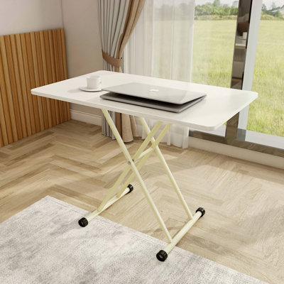 Adjustable Standing Table,Indoor & Outdoor, Table Portable, Adjustable Height, No Assembly Required(White)