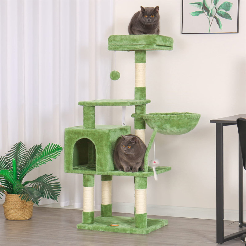 Arbre à chat Evola, H 50,39 po x l 15,75 po x L 19,69 po, Vert