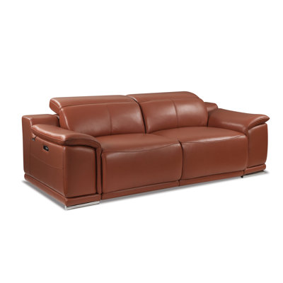 Genuine Italian Leather Power Reclining Sofa