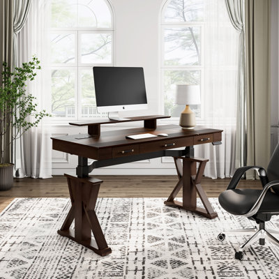Bureau de direction rectangulaire réglable en hauteur l 63 po