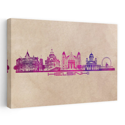 Vibrant Helsinki Skyline Colorful Vibrant Abstract Architecture City Wall Art