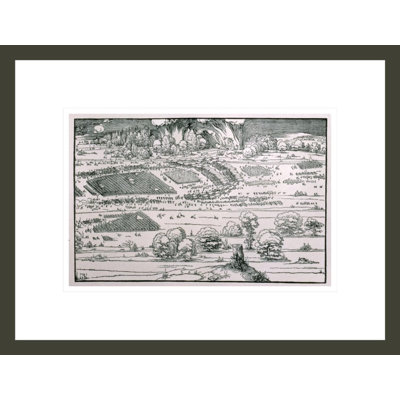 Démonstration de mesures défensives pour protéger une ville contre une armée assiégeante, détail à droite d'une plaque de «Teaching about the Fortification of Towns Castles and Places» par Albrecht Dürer - Impression Giclée encadrée