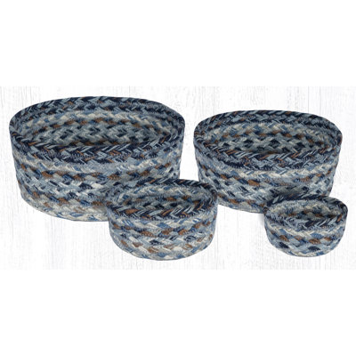  Ensemble de 4 paniers de cuisine tressés ronds en jute
