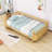 Wood Platform Bed with Safety Rails, Low Profile Design-954432313-954432318