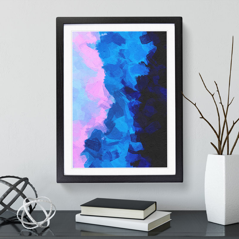 Force Of The Elements Abstract - Single Picture Frame Painting, 64cm H x 46cm W x 2cm D, Black