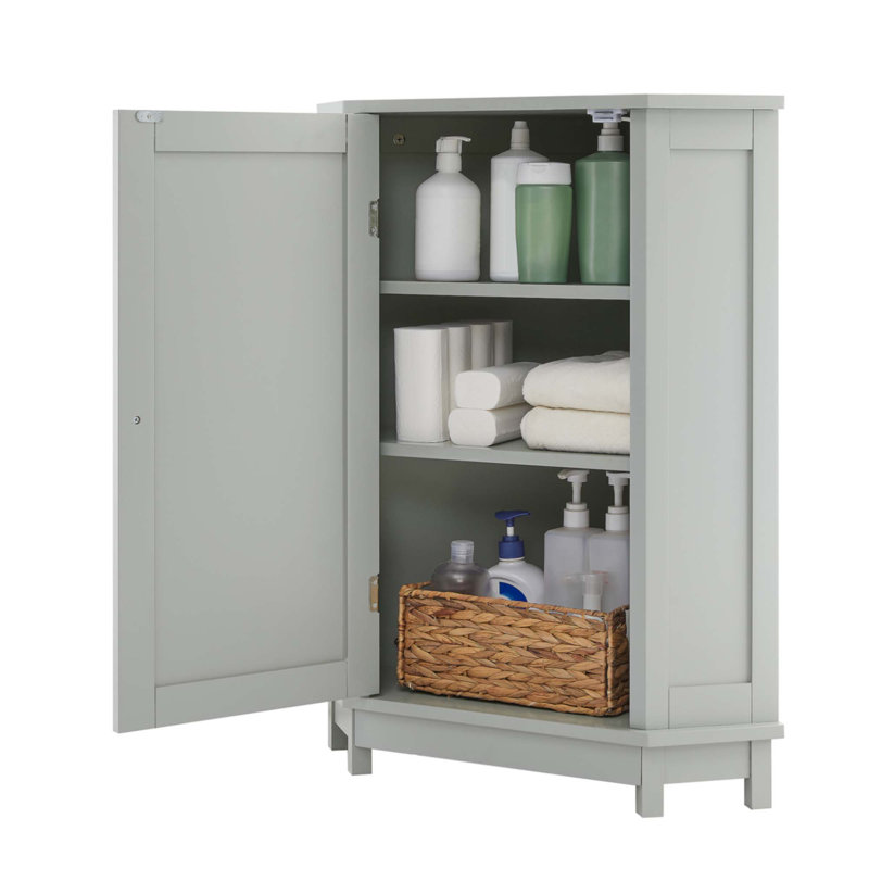 Ulani Contemporary Bathroom Cabinet With Adjustable Shelves And Moisture-Resistant MDF, Gray