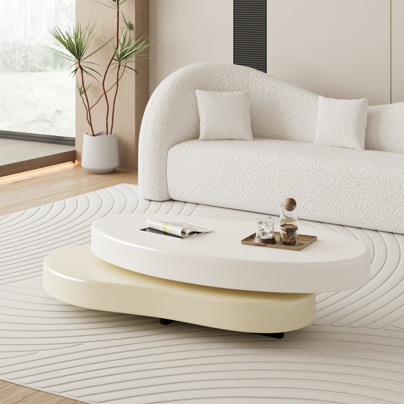 Masek Modern Extendable Coffee Table, Stylish Creative Rotating Coffee Table