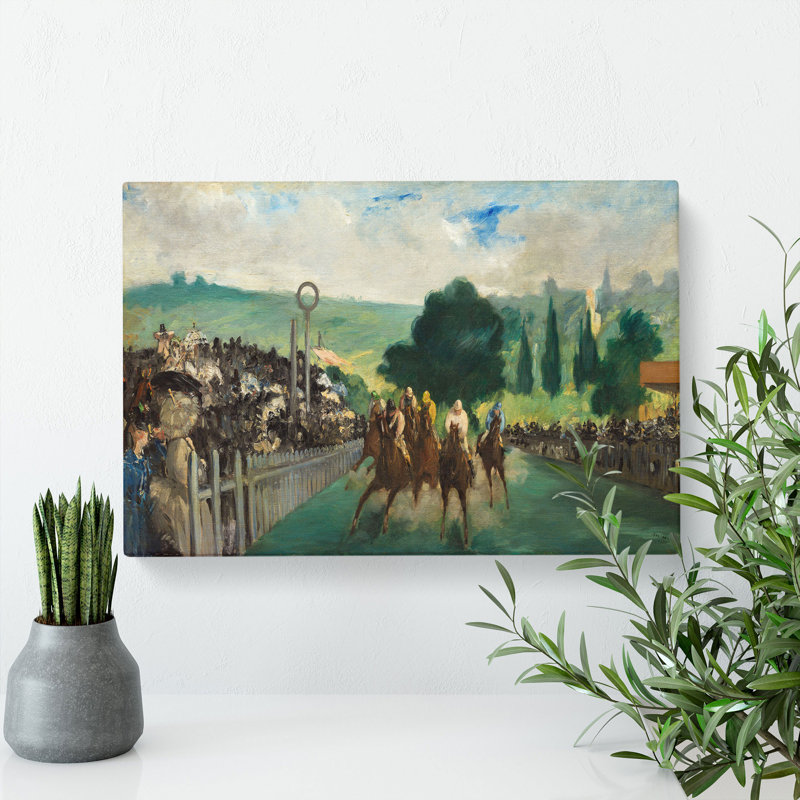 The Races At Longchamp by Edouard Manet - Wrapped Canvas, 35cm H x 50cm W x 3cm D