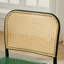 Chaise d'appoint moderne rembourrée en similicuir avec dossier en rotin-1114630113-1114630115