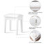 Tabouret de coiffeuse blanc avec coussin confortable et pieds robustes - conception stable, patins, idéal pour le maquillage, l'écriture, le travail, le piano, le changement de chaussures, pieds solides, style durable, base,