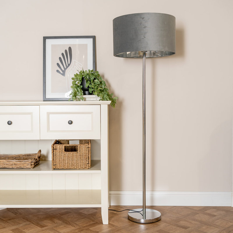 Baillieu 148cm Traditional Floor Lamp, Brushed, Grey, Yes
