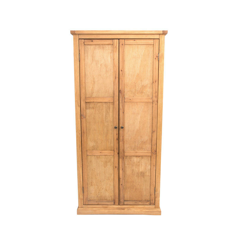 Otsego 2 Door Solid + Manufactured Wood Wardrobe, Waxed