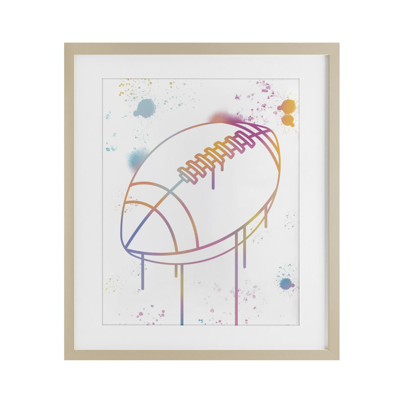 «Graffiti Football Drip», impression par Marcus Prime, Cadre de récolte en pin, H 16 po x l 13 po