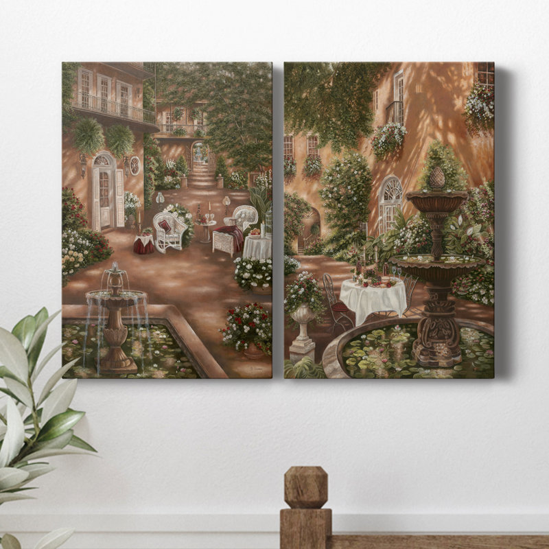 Soirée cocktail I - ensemble de 2 peintures sur toile tendue, H 48 po x l 64 po x P 1 po