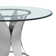 Aindrias Round Glass Top Metal Base Dining Table