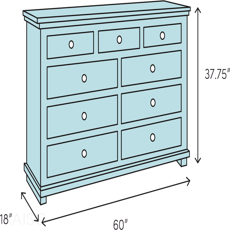 Commode sept tiroirs cerisier foncé