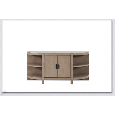 Curved 2-Door Console Table With Elegant Marble Top, Perfect For Modern And Stylish Home Decor