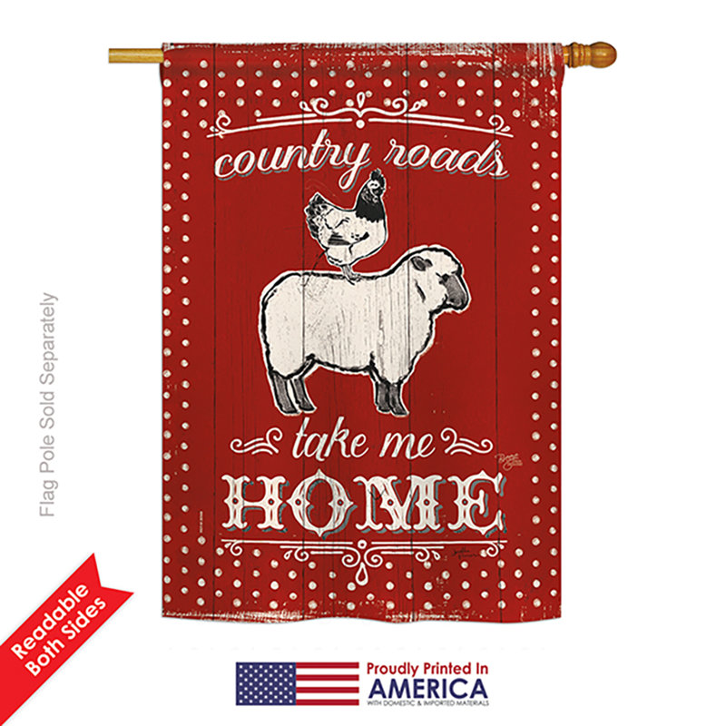 Drapeau de maison en polyester à 2 côtés Shadella Country Friends
