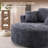 Oversized Upholstered Barrel Accent Swivel Chair– 55" Waffle Chenille, Compression-1472487693