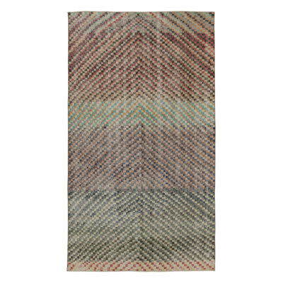 Distressed One-of-a-Kind 5'4X9'4 Hand Knotted Area Rug