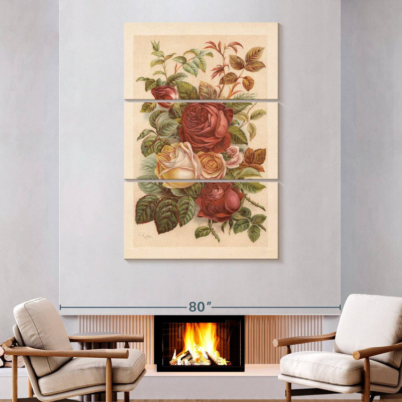 Harnek Roses Chromolithograph, 74" H x 48" W