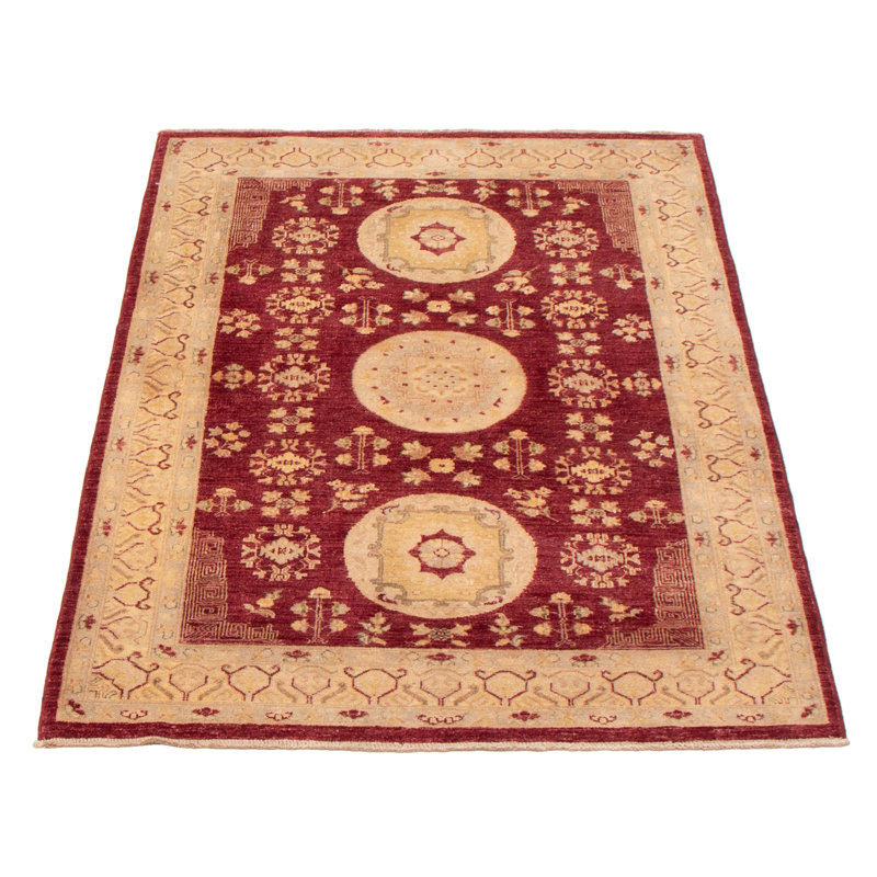 Tapis unique en laine noué à la main 3 pi 1 po x 5 pi 9 po nouvel âge Cadagan
