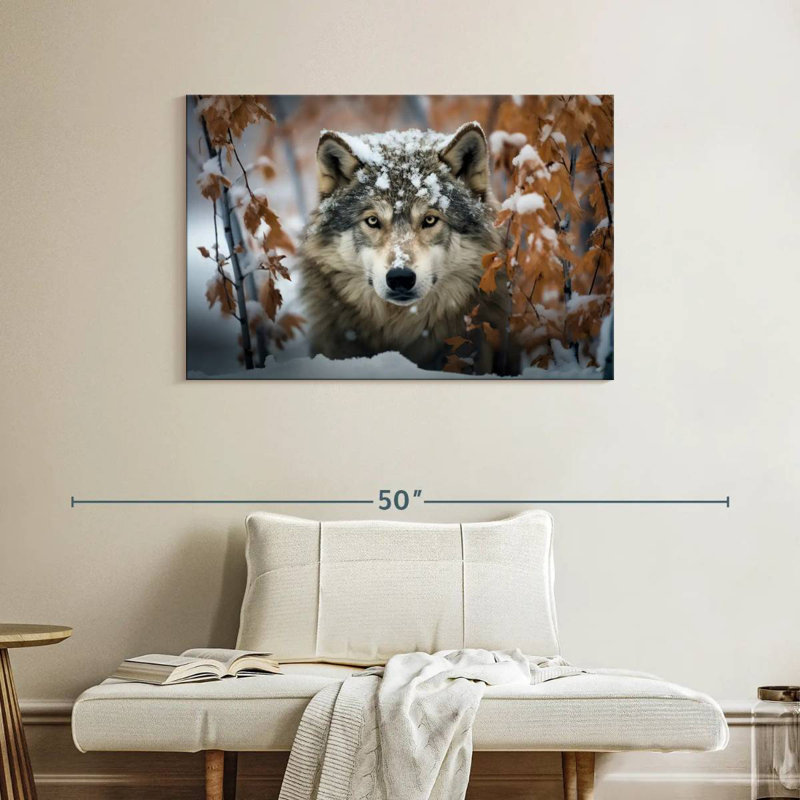 Brampt Gray Wolf In The Snow, 26" H x 39" W