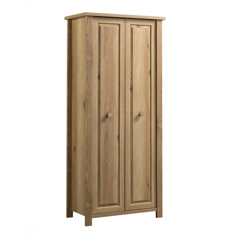 Wood Storage Cabinet With Rustic Farmhouse Style, Brown