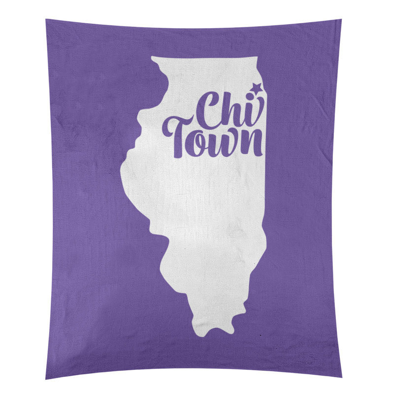 Tapisserie de Chi Town, Illinois, H 27,5 po x l 37,5 po, Mauve