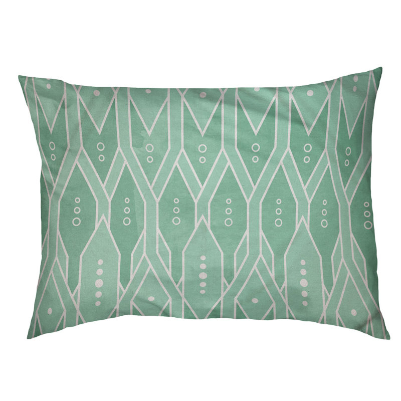 Coussin décoratif trellis, Petit (L 18 po x l 28 po), Vert, Utilisation intérieure/extérieure