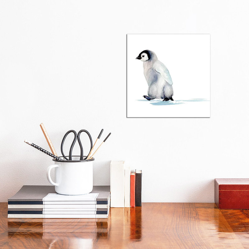 Polar Baby Penguin - Wrapped Canvas Painting, 30.48cm H x 30.48cm W