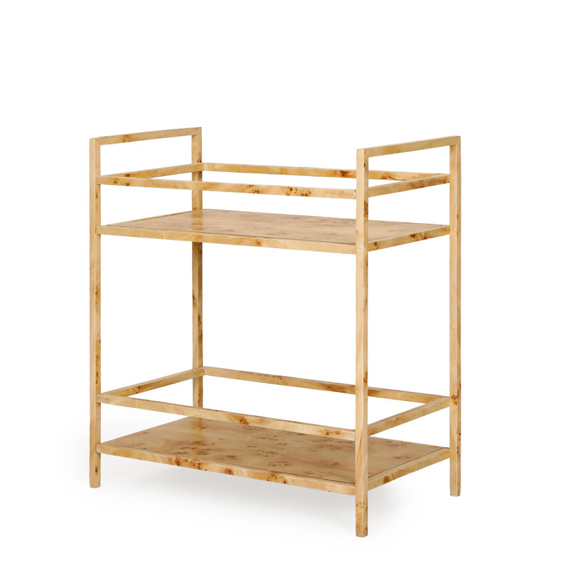 Destin Natural Burl Designer Bar Cart